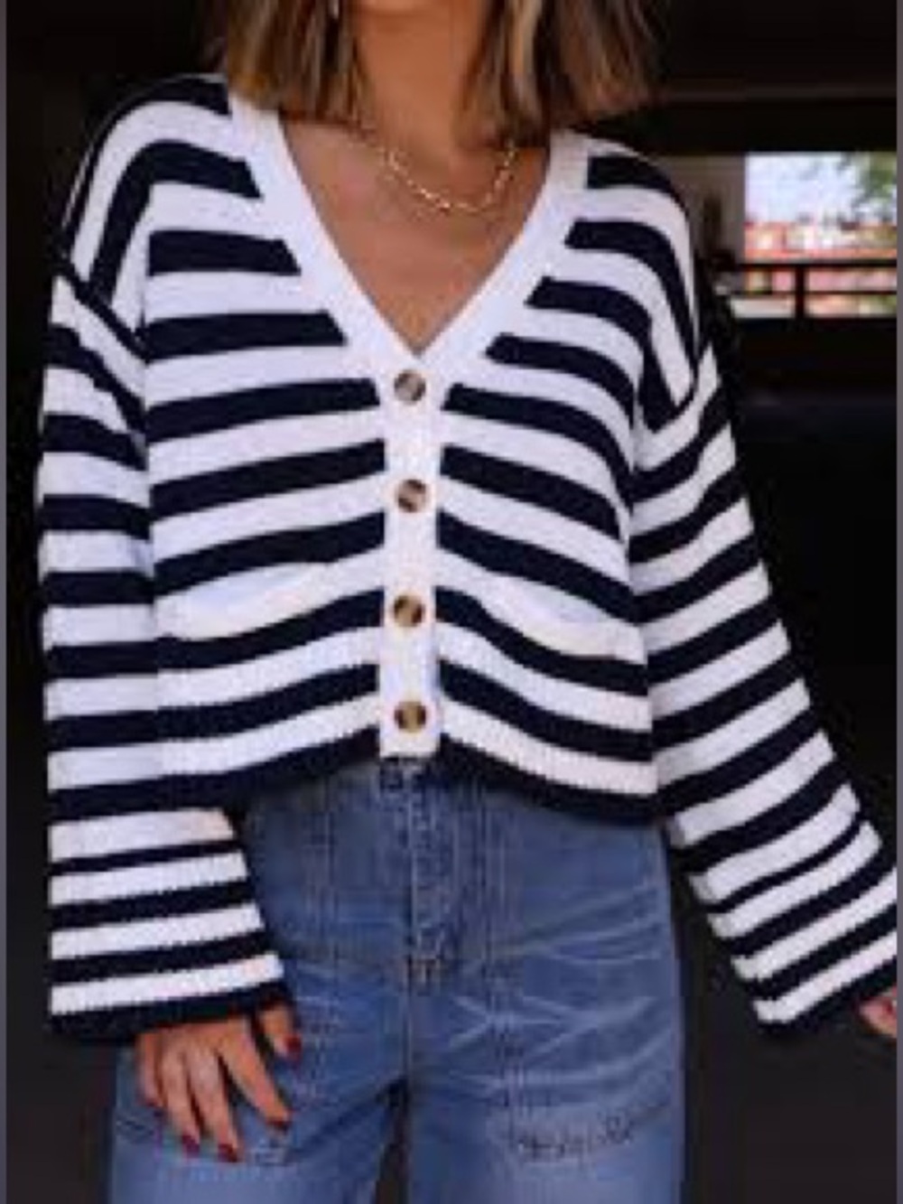By Together, striped cardigan. Size L